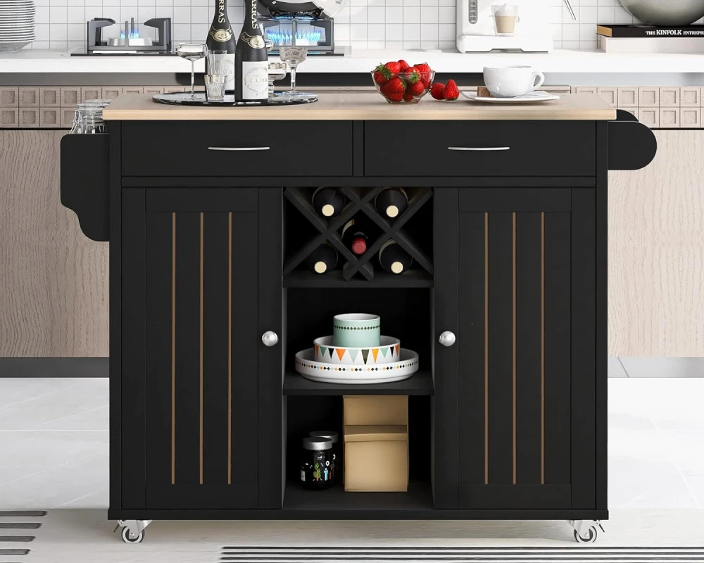 kitchen cart stainless steel top