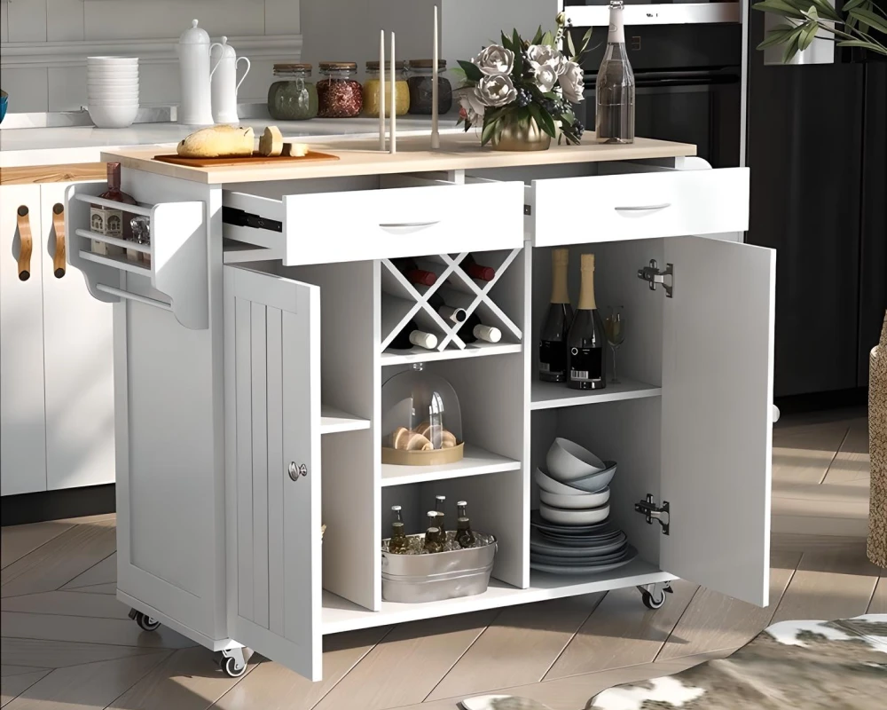 kitchen cart stainless steel top